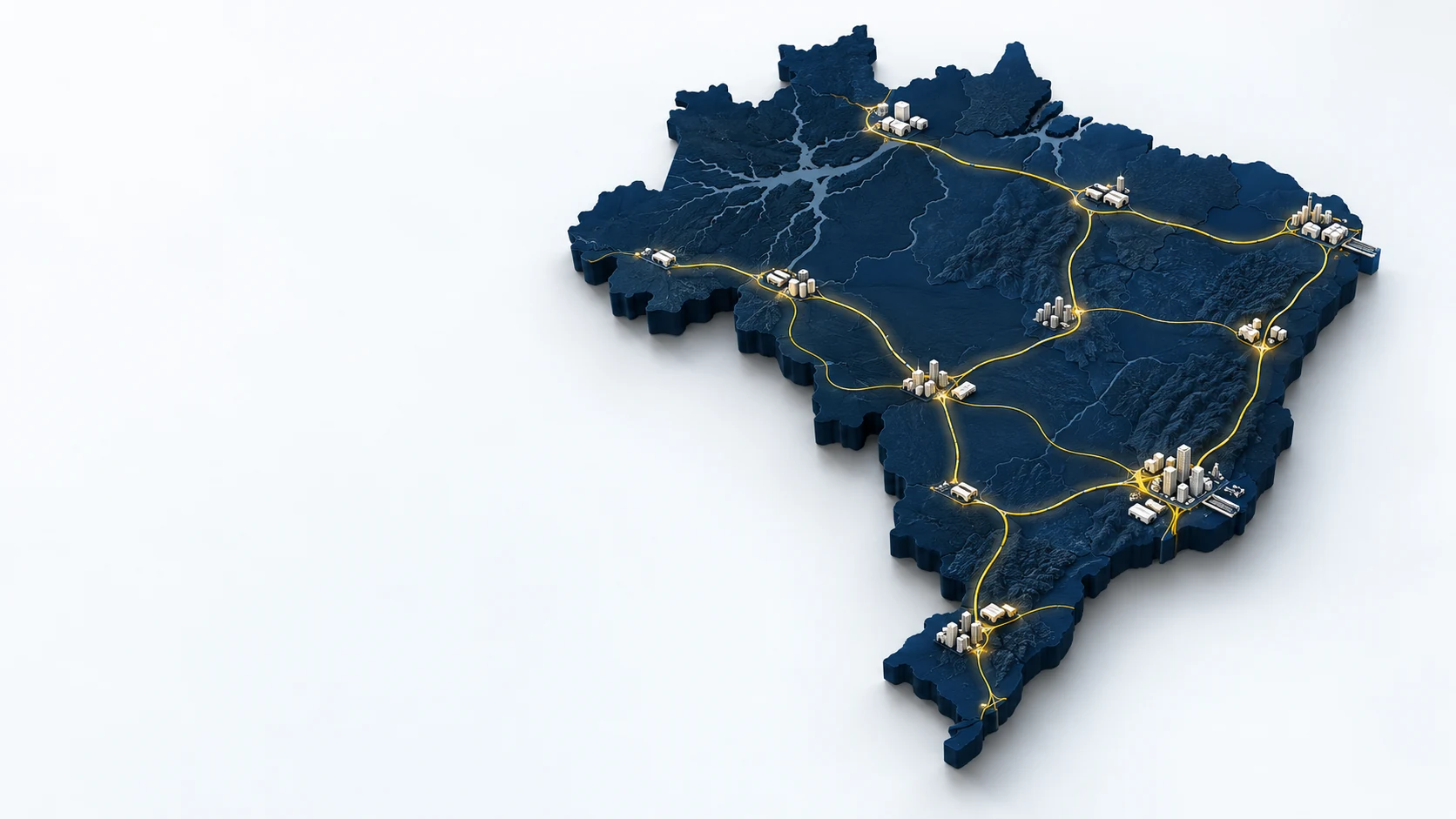 Ilustração conceitual de mobilidade no Brasil
