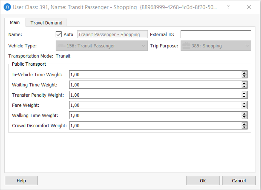 How to define different costs per trip purpose in static models
