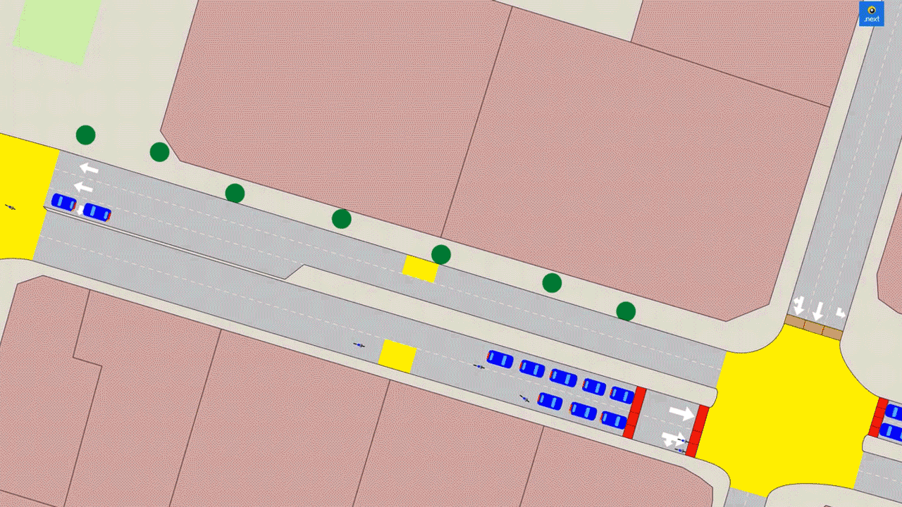Mídias iniciais: bicicletas como tipo de veículo, com ciclovia, seção separada e novo modelo de comportamento não baseado em faixas. (external New non lane based behaviour model)