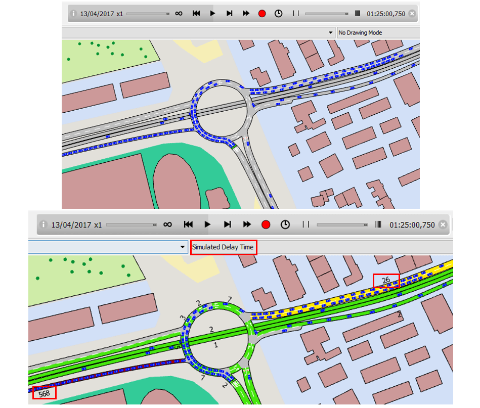 Before activating the traffic condition Traffic Management Actions in Aimsun traffic modelling transport planning software