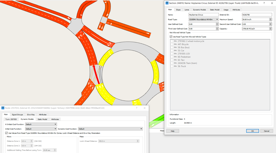 Figure 3: The road type of this roundabout is set to roundabout 40-60m
Figure 3: The road type of this roundabout is set to roundabout 40-60m