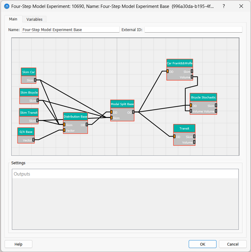 Experimento do modelo de Quatro Etapas com todas as caixas adicionadas