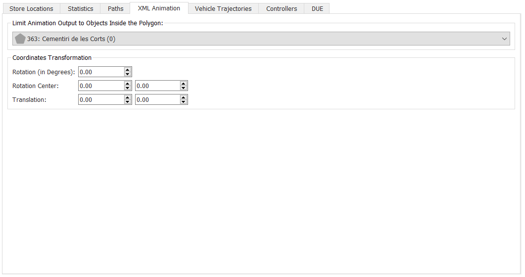 Aba de Animação XML do Cenário Dinâmico