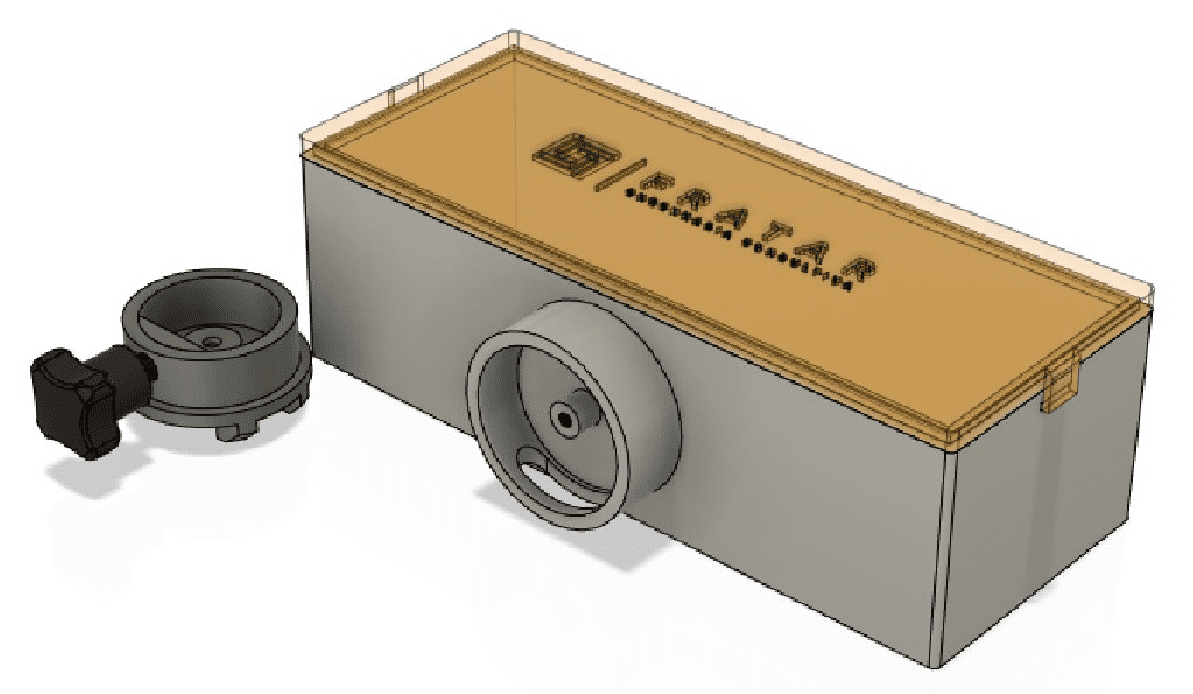 Renderização 3D de equipamento TrafficCam com acessórios ópticos