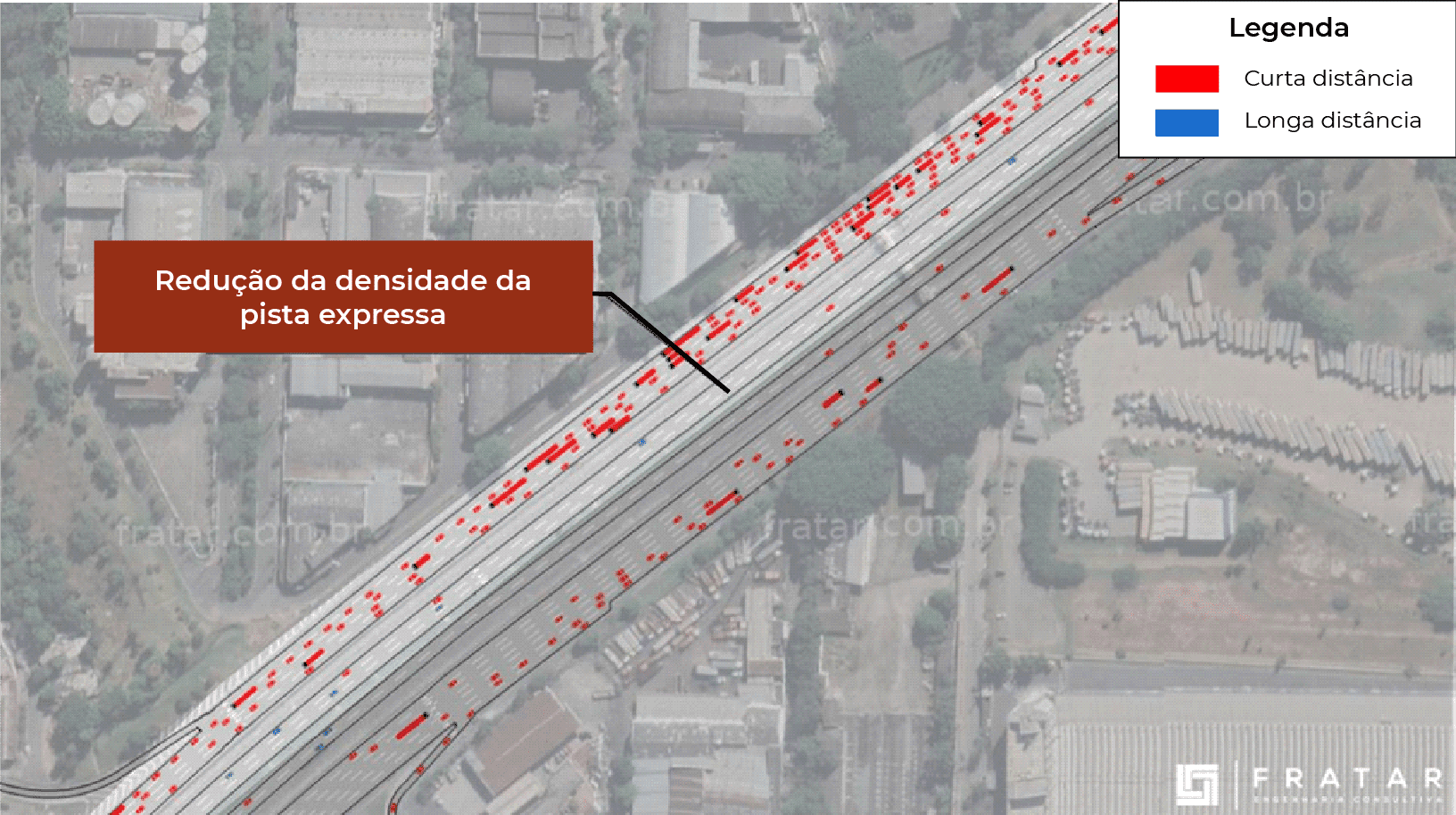 Pista Sul, T3: Redução da densidade da pista expressa.