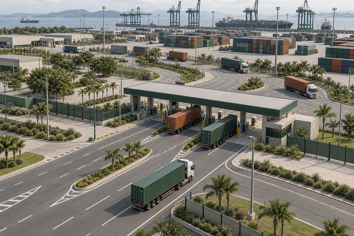 Imagem ilustrativa — Simulação de tráfego rodoviário em terminal portuário