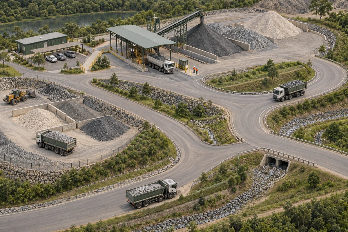 Ilustração conceitual — Simulações logísticas para o escoamento da produção da Mina Pedra de Ferro