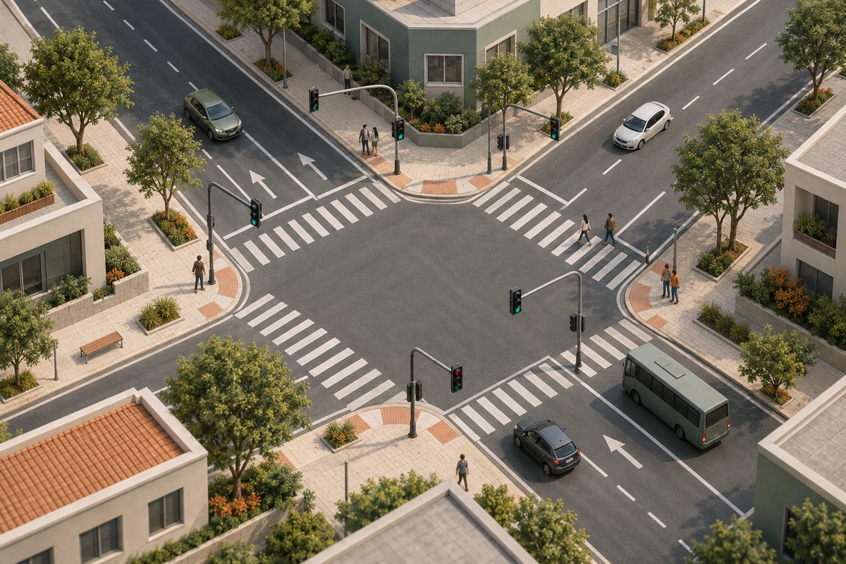 Ilustração conceitual — Estudo de tráfego e operação semafórica para a malha urbana de Poá