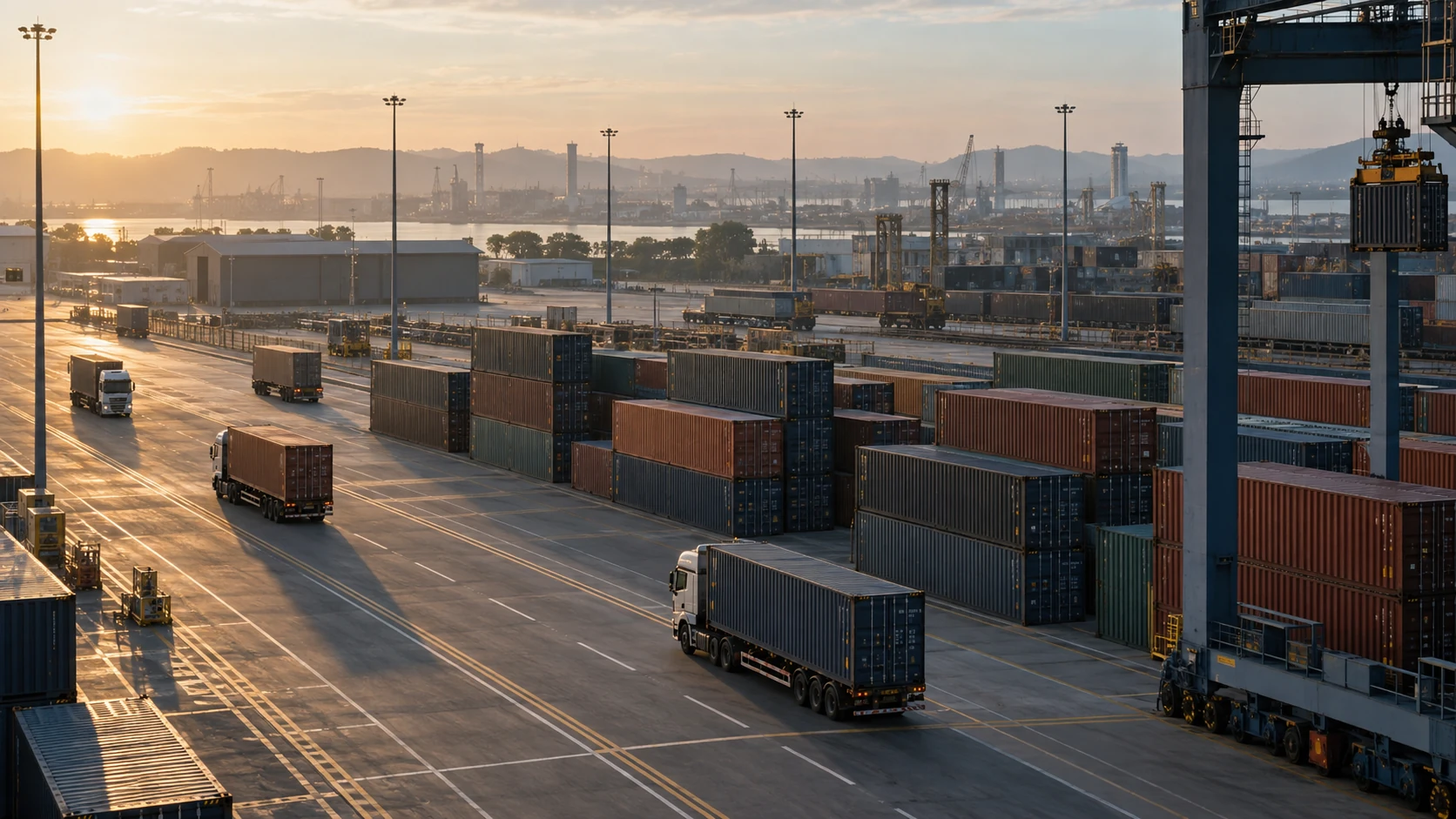Cena conceitual de transporte de cargas e operação logística