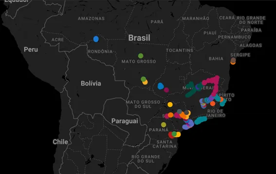 Map of Fratar surveys across Brazil