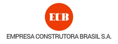 Um logotipo branco e laranja com as palavras E C B nele e um círculo vermelho com as palavras E C B em letras brancas. (uma representação digital: 0,183)