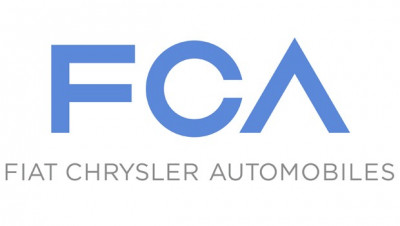 O logotipo da empresa Fiat Chrysler Automobiles, que é uma empresa que vende carros e motocicletas à venda nos EUA e Canadá, é um (uma representação digital: 0,332).