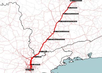 Um mapa da rota do trem da cidade de Nova York para a cidade de Nova York, NY, em um mapa da rota, (uma pintura ultrafinamente detalhada: 0,165)