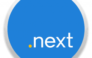 Um botão azul com a palavra "próximo" em letras brancas em um fundo azul com um ponto amarelo no centro do botão e um ponto amarelo no centro. (uma foto de estoque: 0,188)