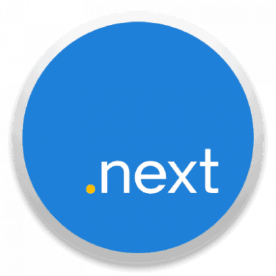Um botão azul com a palavra "próximo" em letras brancas em um fundo azul com um ponto amarelo no centro do botão e um ponto amarelo no centro. (uma foto de estoque: 0,188)