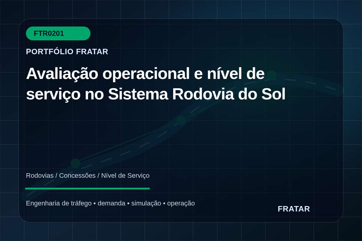 Arte editorial com rede viária para estudo de nível de serviço na Rodovia do Sol
