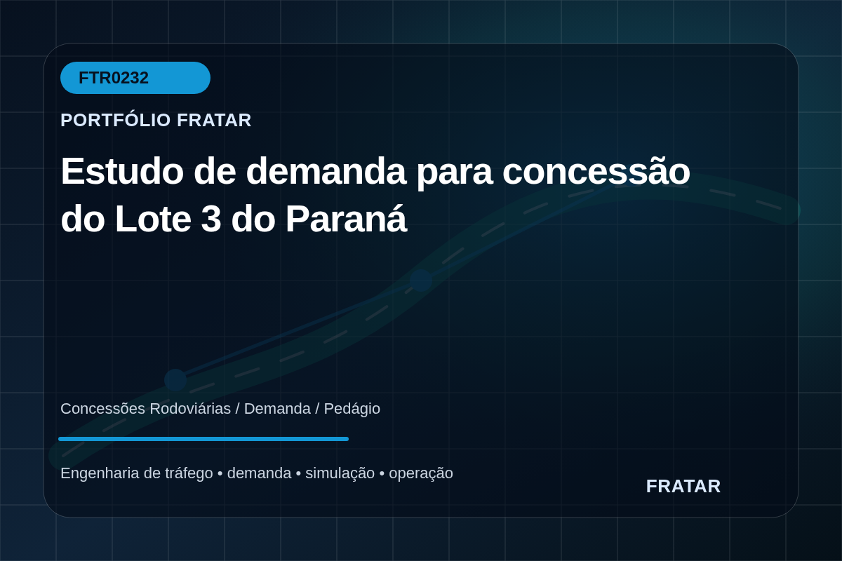 Arte editorial de concessão rodoviária para estudo de demanda do Lote 3 do Paraná