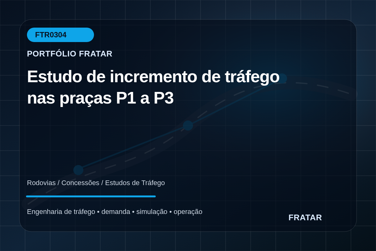 Arte editorial para Estudo de incremento de tráfego nas praças P1 a P3